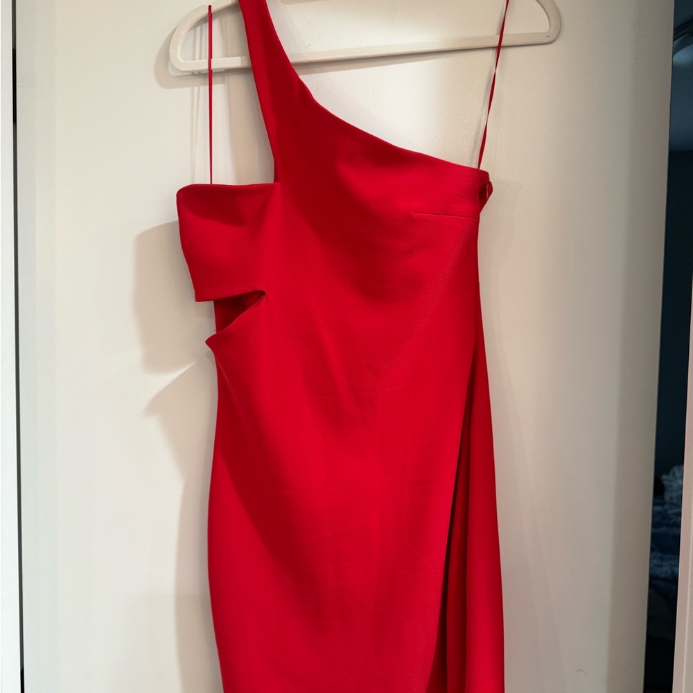 Amanda Uprichard One-Shoulder Scarlet Dress - Picture 7 of 8
